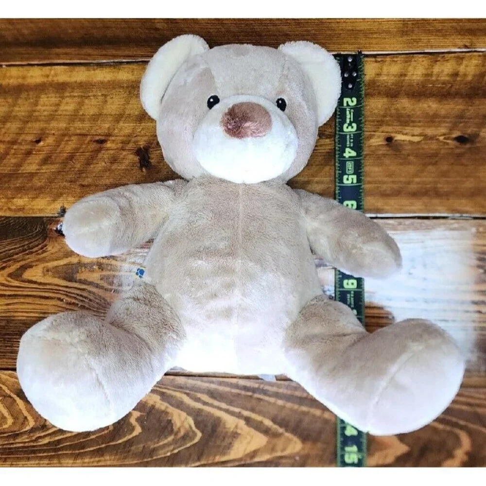 Build A Bear Workshop BAB Velvet Hugs Tan Embroidered Eyes Teddy Bear Toy Lovey